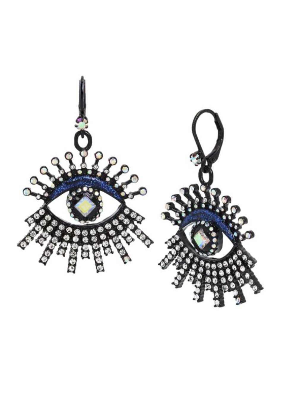 Betsey Johnson Shine Bright Evil Eye Hook Earrings Blue Halloween